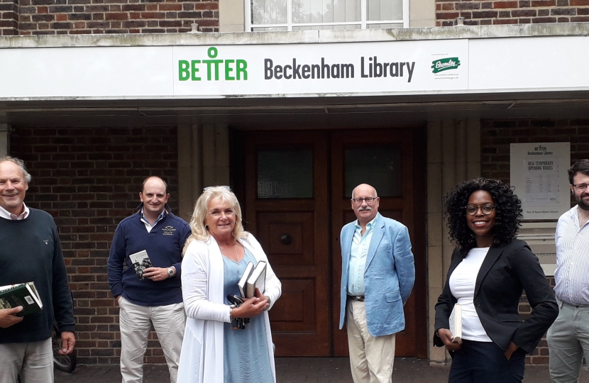 Conservative Team outside the library