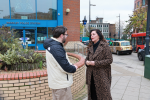 Councillors Hannah Gray and Thomas Turrell at Bromley Police Station