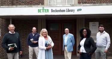 Conservative Team outside the library