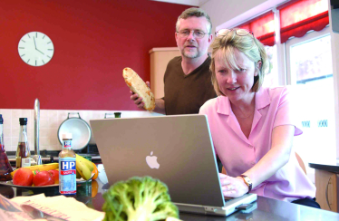 Family in kitchen